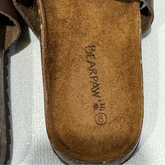 Bearpaw Women's Leather Slip on Slide Sandals Size 8 New - Picture 3 of 9